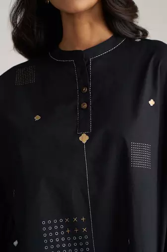 black cotton co-ord outfit for women