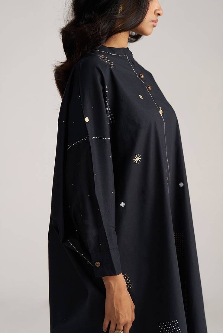 black cotton co-ord outfit for women