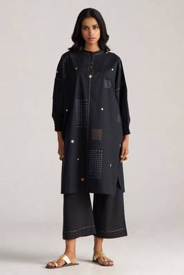 black cotton co-ord outfit for women 1