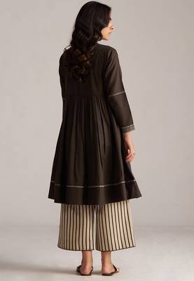 dark chocolate brown viscose co-ord set 3