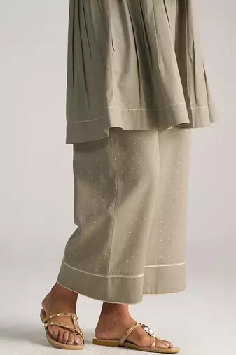 grey linen co-ord set with full sleeve style