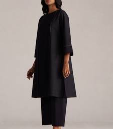 black cotton co-ord set with full sleeve style