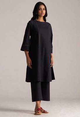 black cotton co-ord set with full sleeve style 3