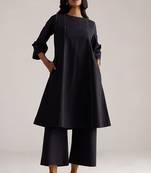 black cotton co-ord set with full sleeve style