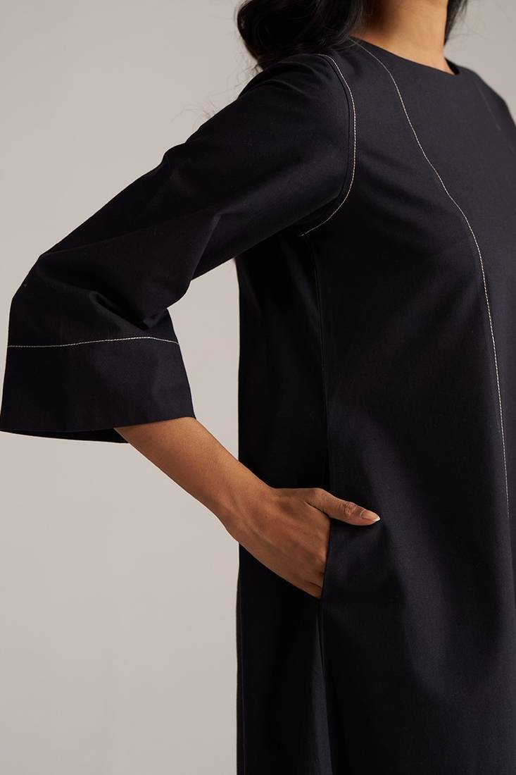 black cotton co-ord set with full sleeve style