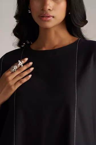 black cotton co-ord set with full sleeve style