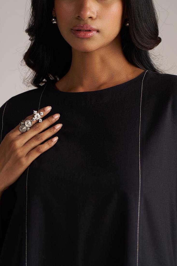 black cotton co-ord set with full sleeve style