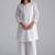 white cotton co-ord set with full sleeve style