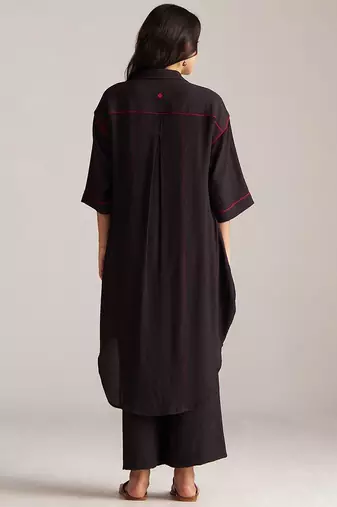 black viscose rayon co-ord set with full sleeve style