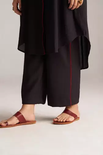 black viscose rayon co-ord set with full sleeve style