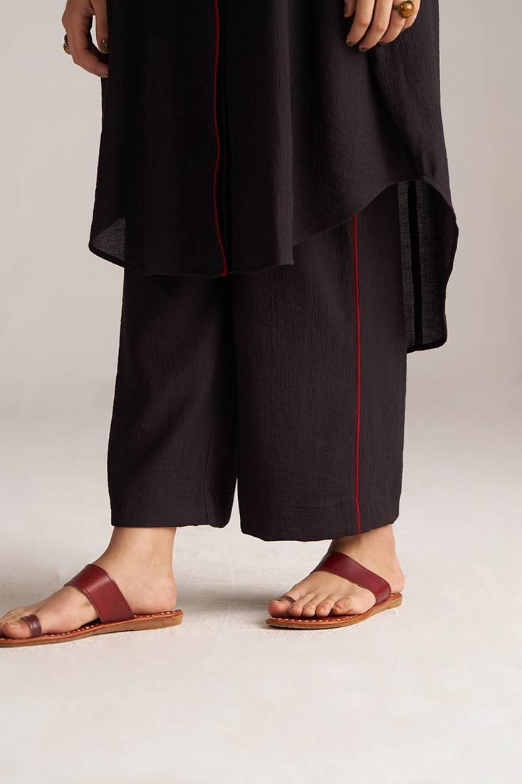 black viscose rayon co-ord set with full sleeve style