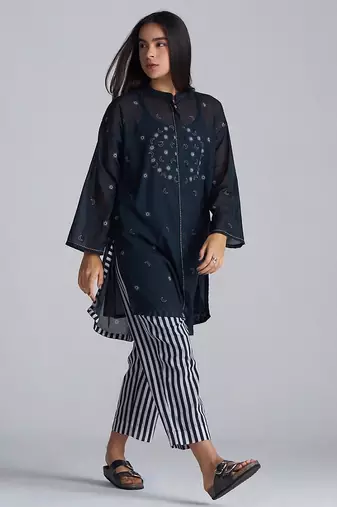 black and white cotton co-ord set for women