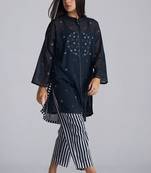 black and white cotton co-ord set for women