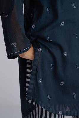 black and white cotton co-ord set for women 5