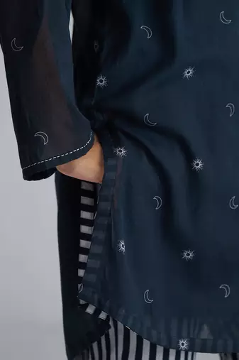 black and white cotton co-ord set for women