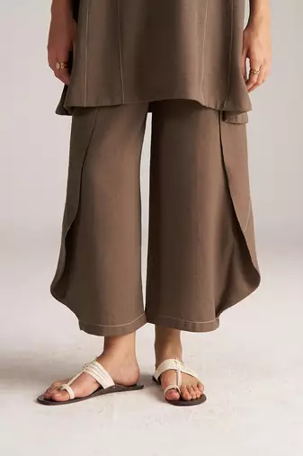 rain drum brown viscose co-ord set