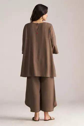 rain drum brown viscose co-ord set