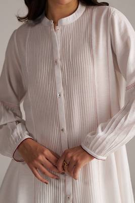 white viscose co-ord set with full sleeve style 3