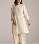 cream viscose co-ord set with full sleeve style