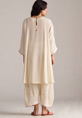 cream viscose co-ord set with full sleeve style 2