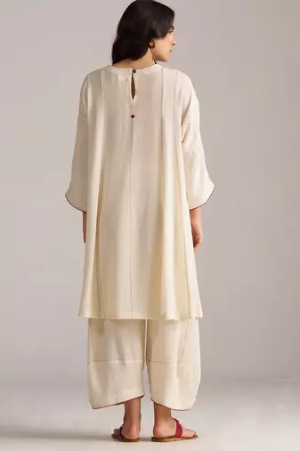 cream viscose co-ord set with full sleeve style