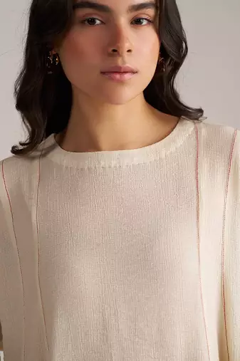 cream viscose co-ord set with full sleeve style