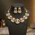 Elegant gold-plated statement necklace set with pearl accents & matching earrings for women