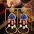 Royal blue stone & pearl drop traditional dangle earrings for women | ethnic party wear statement earrings