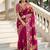 Rani pink russian silk saree with designer position print – premium wedding collection