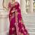 Rani pink russian silk saree with designer position print – premium wedding collection