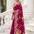 Rani pink russian silk saree with designer position print – premium wedding collection