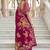 Rani pink russian silk saree with designer position print – premium wedding collection