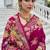 Rani pink russian silk saree with designer position print – premium wedding collection