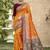 Elegant orange banarasi silk saree with maroon contrast blouse