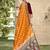Elegant orange banarasi silk saree with maroon contrast blouse