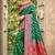 Bottle green & red banarasi silk saree with heavy woven zari work
