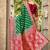 Bottle green & red banarasi silk saree with heavy woven zari work