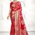 Red banarasi silk saree with traditional zari motifs & heavy zari border | wedding & festive wear