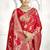 Red banarasi silk saree with traditional zari motifs & heavy zari border | wedding & festive wear