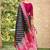 Black & rani pink banarasi silk saree with woven zari work