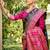 Black & rani pink banarasi silk saree with woven zari work