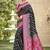 Black & rani pink banarasi silk saree with woven zari work