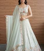 white floral festive lehenga choli set