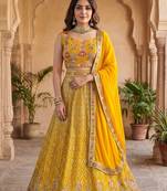 Yellow Floral Festive Lehenga