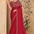 Embroidered faux georgette red saree