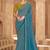 Embroidered faux georgette sky blue saree
