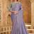Embroidered faux chiffon lavender saree