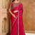 Embroidered faux chiffon satin rani pink saree
