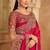Embroidered faux chiffon satin rani pink saree