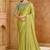 Embroidered faux chiffon satin light green saree